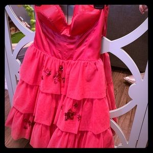 Betsey Johnson hot pink bustier style,worn once